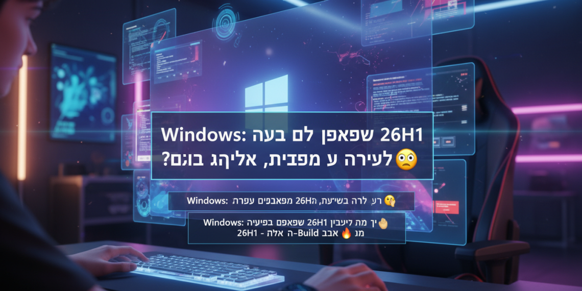הנה כמה אופציות לכותרות משוכתבות, בסגנון צעיר ומושך:

Windows: הכל על העדכון החדש 26H1! באגים, פיצ'רים ומה חדש? 🤯
Windows: סודות העדכון 26H1 נחשפים! חייבים להכיר את ה-Build הזה 🤫
Windows: המדריך המלא לעדכון 26H1 – כל מה שחובה לדעת! 🔥
Windows: איך העדכון החדש 26H1 ישדרג לכם את המחשב? 🤔 כדאי לשדרג?
Windows: האמת על Build 28000.1575: מה חדש בעדכון 26H1? 💯
