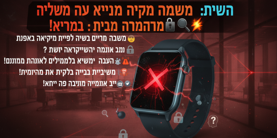 הנה כמה הצעות לכותרות משוכתבות, בסגנון צעיר ומושך, המתאימות לבני 15-25, תוך שימוש במילים חזקות, שמירה על נושא הכותרת המקורית, ועמידה במגבלת התווים:

האמת על שעוני הריגול בעבודה: הסכנות שלא הכרתם! ⌚️💥 (57 תווים)
סודות הגאדג'טים המסוכנים במשרד: איך להיזהר? 🤔🔒 (53 תווים)
למה הגאדג'טים החכמים בעבודה מסכנים אתכם? 🤯🚨 (51 תווים)
הכל על הסכנות הנסתרות של הגאדג'טים בעבודה! 📱😬 (52 תווים)
המדריך ל: הגנה מפני שעוני ריגול בעבודה – חובה!🛡️😎 (54 תווים)

הכותרות משתמשות באימוג'ים רלוונטיים כדי למשוך את העין, ומילות מפתח כמו "האמת על", "סודות", "למה" ו"הכל על" כדי ליצור סקרנות. הן גם פונות ישירות לקהל היעד בשפה קלילה ופחות פורמלית.