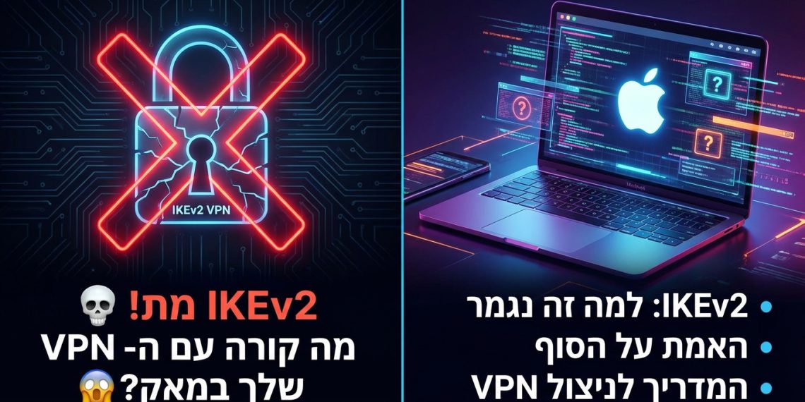 בטח, הנה כמה אפשרויות לכותרת משוכתבת, בסגנון צעיר ומושך, תוך שמירה על הדרישות:

IKEv2 מת! מה קורה עם ה-VPN שלך במאק? 😱
הכל על IKEv2: למה זה נגמר במאק ומה עושים?! 🤔
IKEv2 במאק: האמת על הסוף – ואיך זה משפיע עליך 💥
למה IKEv2 מת במאק? כל מה שצעירים צריכים לדעת 😎
IKEv2 במאק: המדריך לניצול VPN גם אחרי הסוף 🚀