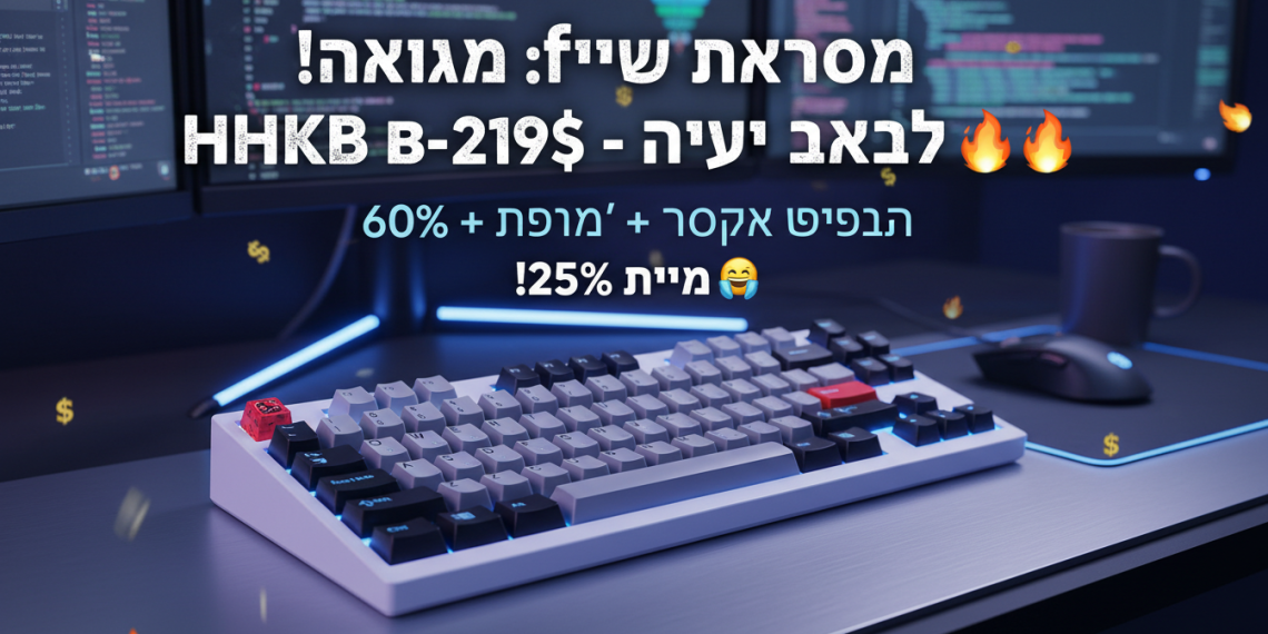 מגניב! הנה כמה אפשרויות לכותרת משוכתבת, בסגנון צעיר ובולט:

מקלדות: דיל מטורף! HHKB ב-219$ – חייבים אחת כזאת! 🔥
מקלדות: 60% + בלוטות' + טופרה שקטה = חלום? עכשיו במבצע! 🤯
דיל: מקלדת HHKB במחיר כזה? לא תמצאו יותר זול! 25% הנחה! 🤑
מקלדת: איך לתקתק כמו גיימרים עם HHKB Type-S בפחות כסף? 😎
האמת על: מקלדת HHKB: באמת שווה את ההייפ? מבצע שלא יחזור! 🤔