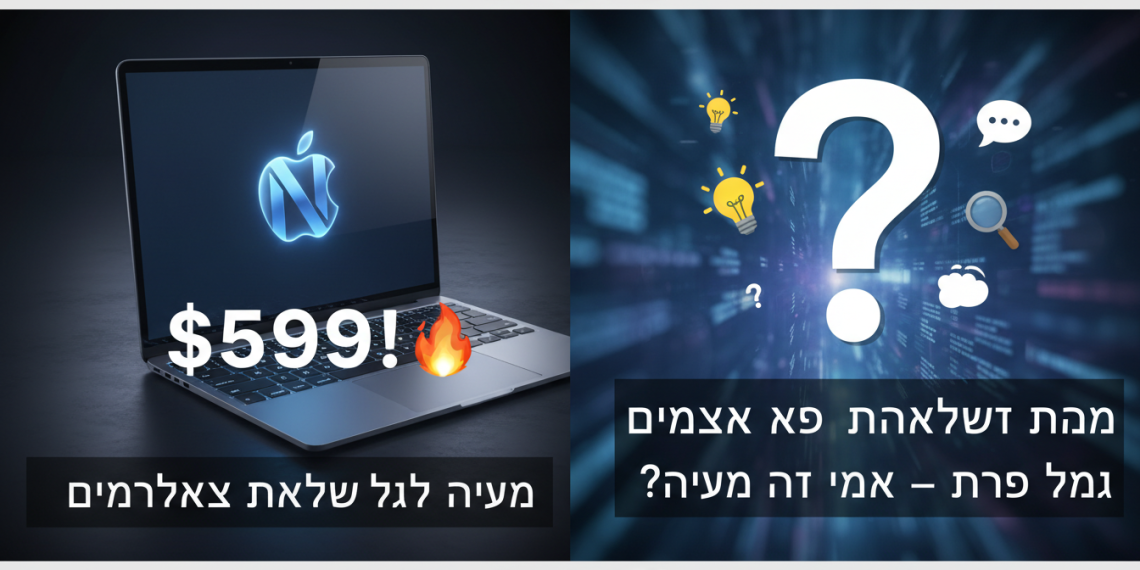 הנה כמה אפשרויות לכותרת מעודכנת ומושכת יותר:

מחשב נייד: הכל על המקבוק החדש של אפל (ב-599$!) 💻🔥
מחשב נייד: האמת על המקבוק הזול של אפל – שווה את זה? 🤔
מחשב נייד: סודות המקבוק Neo: מה אפל לא רוצה שתדעו 🤫
מחשב נייד: המדריך למקבוק Neo: האם הוא המחשב בשבילך? 🤓
מחשב נייד: איך המקבוק החדש של אפל משנה את חוקי המשחק? 🚀

אני מנסה לדבר בגובה העיניים, להשתמש באימוג'יז כדי ליצור עניין, ולהציג שאלות שיגרו את הקורא להקליק.