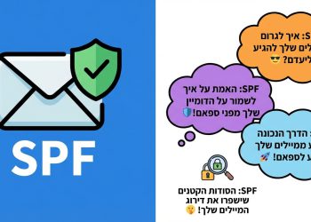 בטח, הנה כמה אפשרויות לכותרת משוכתבת, בסגנון צעיר וקליט יותר, תוך שמירה על הנושא ומילות המפתח:
אפשרות 1 (פשוטה וישירה):
SPF: איך לגרום למיילים שלך להגיע ליעדם? 😎
אפשרות 2 (מכניסה קצת דרמה):
SPF: האמת על איך לשמור על הדומיין שלך מפני ספאם! 🛡️
אפשרות 3 (מבטיחה תועלת):
SPF: הדרך הנכונה למנוע ממיילים שלך להגיע לספאם! 🚀
אפשרות 4 (מסקרנת):
SPF: הסודות הקטנים שישפרו את דירוג המיילים שלך! 🤫