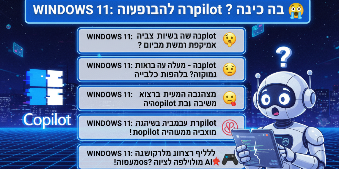 הנה כמה אפשרויות לכותרת משוכתבת, בסגנון צעיר ובטווח התווים המבוקש:

Windows 11: מיקרוסופט נסוגה מקופilot? מה קורה פה?! 😬
Windows 11: האמת על קופilot – מיקרוסופט שינתה תוכניות? 🤔
Windows 11: למה מיקרוסופט מורידה פיצ'רים של קופilot? באסה! 😒
Windows 11: הכל על הבלגן עם קופilot והבינה המלאכותית! 🤯
Windows 11: טריקים כבר לא יעבדו? מייקרוסופט משנה כיוון AI! 🕹️