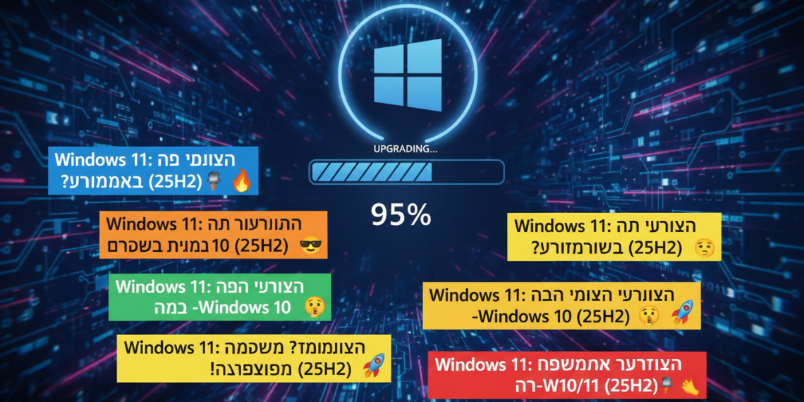 הנה כמה אפשרויות לכותרות משוכתבות, בסגנון צעיר ומושך, תוך שמירה על הדרישות:

Windows 11: איך לשדרג בקלות? המדריך המלא (25H2) 🔥
Windows 11: הכל על הכלי החדש של מיקרוסופט (25H2) 😎
Windows 11: טריקים לשדרוג חלק מ-Windows 10 (25H2) 🤫
Windows 11: הדרך הנכונה לשדרג? מדריך 25H2 שחובה להכיר! 🚀
Windows 11: סודות השדרוג המושלם מ-W10/11 (25H2) 🤫