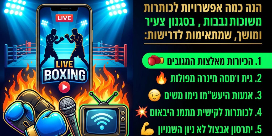 הנה כמה אפשרויות לכותרות משוכתבות, בסגנון צעיר ומושך, שמתאימות לדרישות:
איגרוף לייב: איך רואים את הקרב הענק בין משה לאיטהומה?! 🥊
הכל על: הקרב משה איטהומה נגד ג'רמיין פרנקלין – צפייה ישירה! 🔥
טריקים: איך לתפוס את הקרב של איטהומה בשידור חי (בחינם?) 😉
המדריך ל: צפייה בקרב איגרוף איטהומה – בלי לפספס אף מכה! 💥
איגרוף: כל מה שצריך לדעת על הקרב איטהומה – פרנקלין! 💪